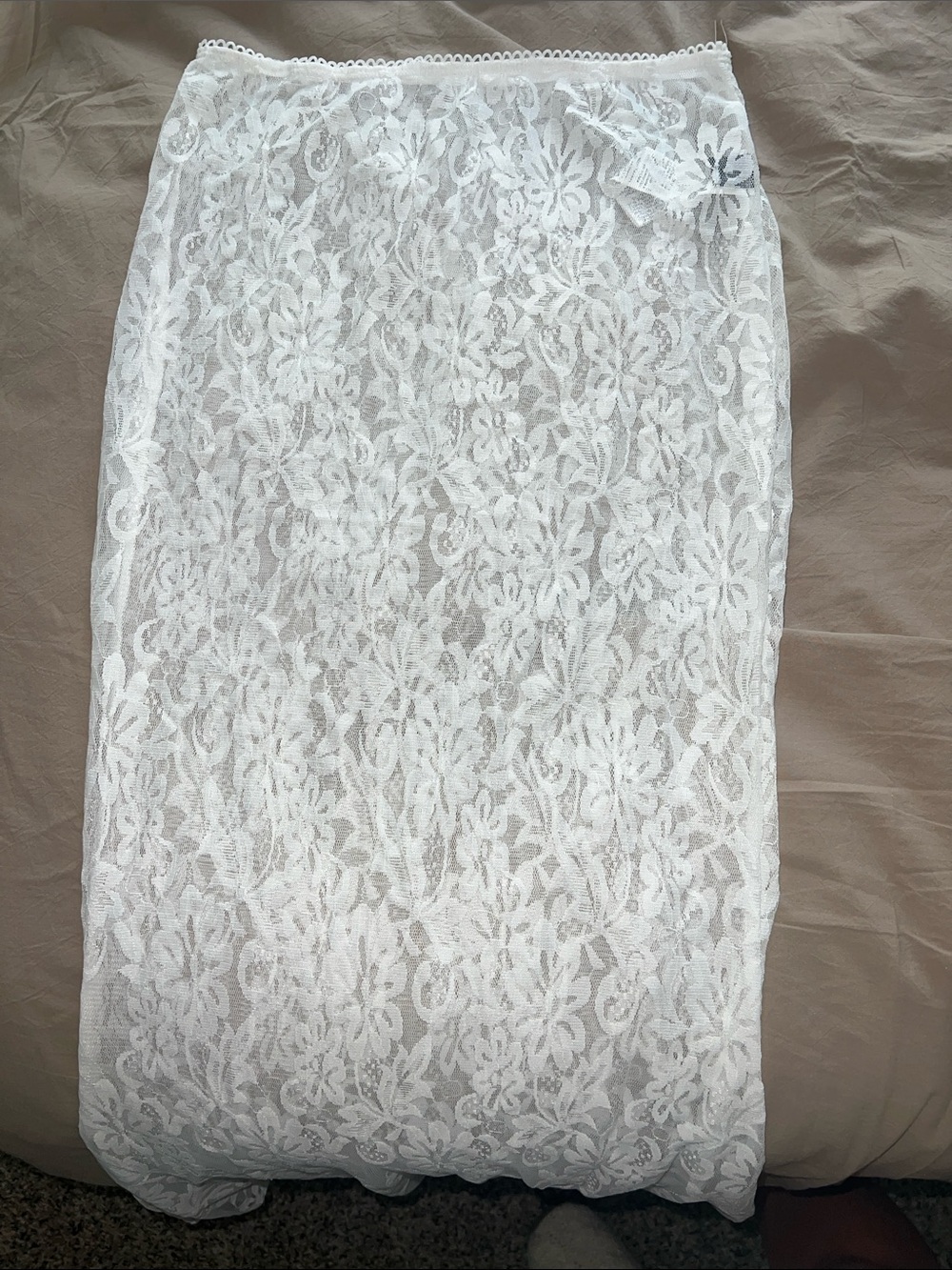 White Lace Pencil Skirt swim cover - Elegant Floral Overlay